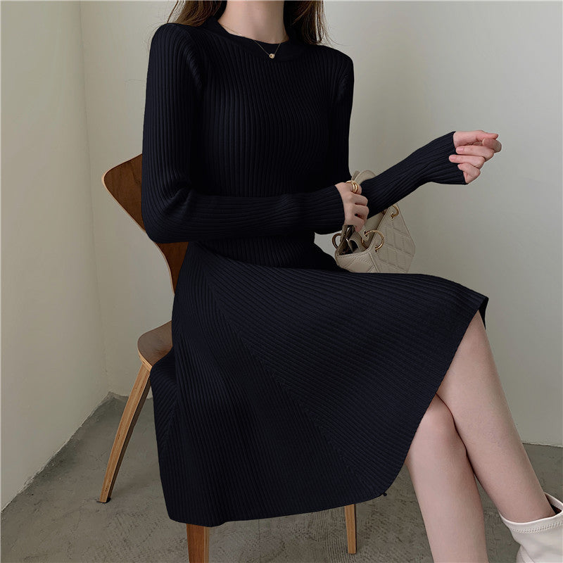 Long Sleeve French Base Dress Women