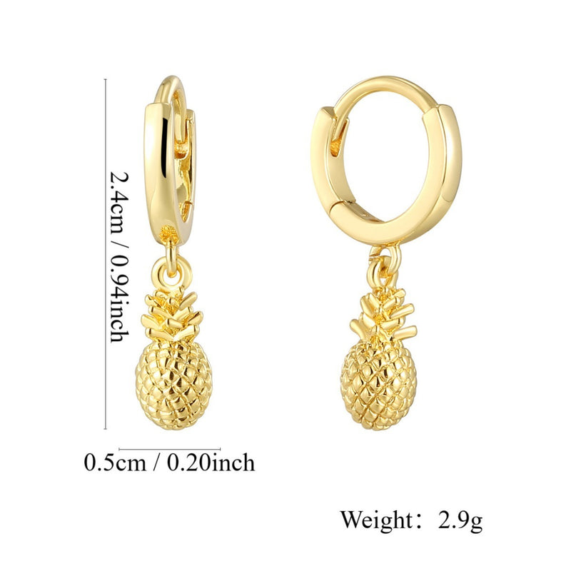 Copper Plating 18K Gold Cute Pineapple Earrings