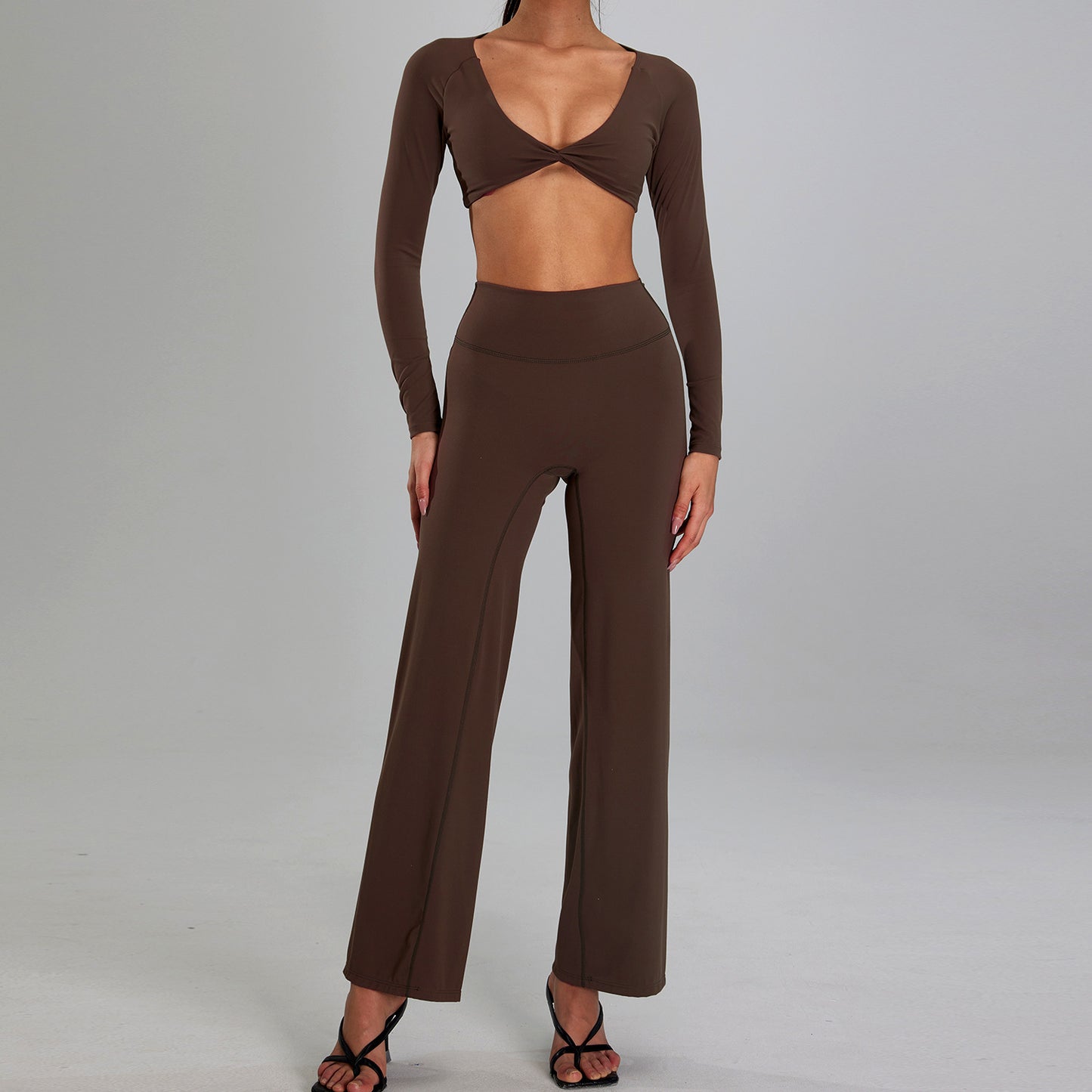 High-intensity Sports Suit Outdoor Running Nude Feel Workout Clothes Slimming High Waist