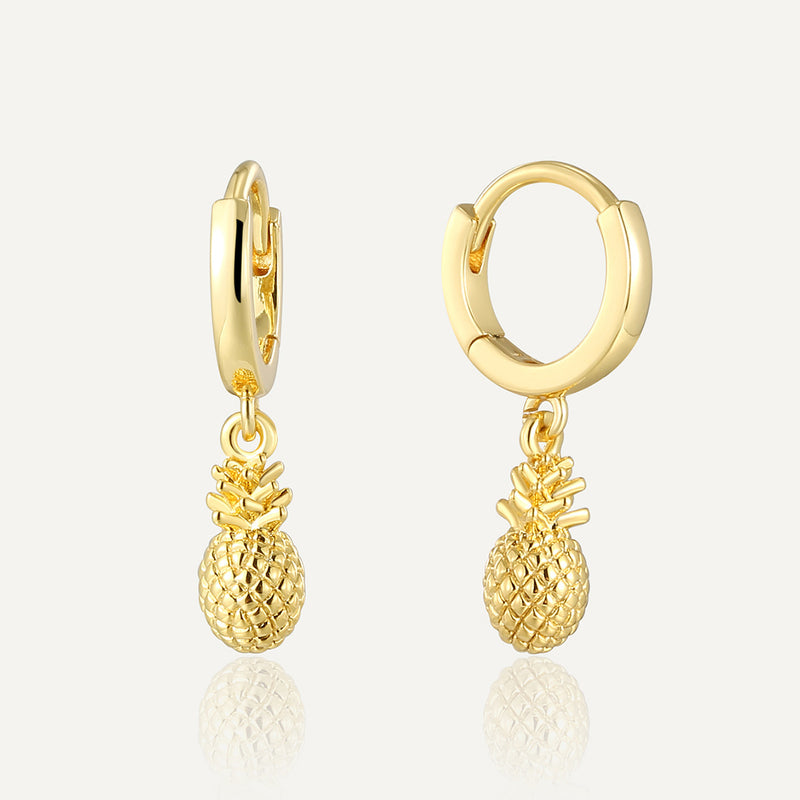 Copper Plating 18K Gold Cute Pineapple Earrings