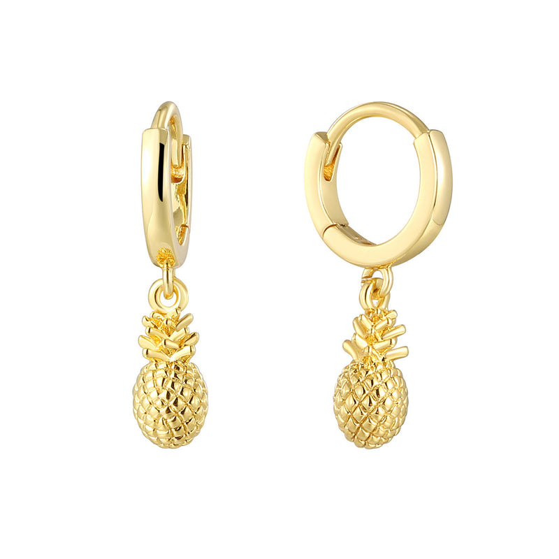 Copper Plating 18K Gold Cute Pineapple Earrings