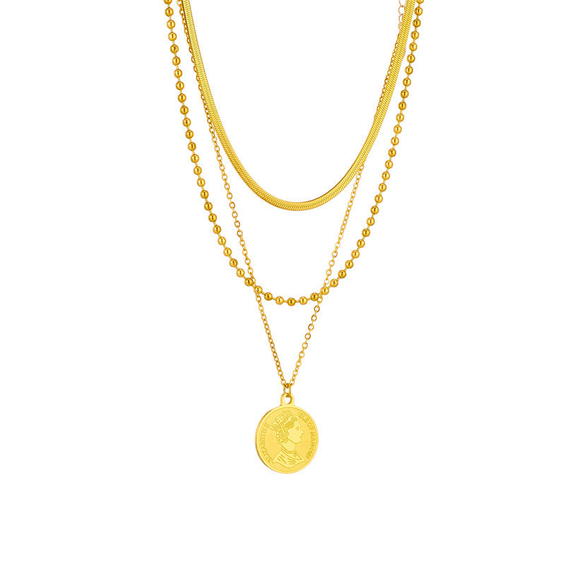 Special-interest Design Fashion Creative Personality Versatile Multi-layer Chain Bead Necklace